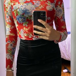 mesh floral top